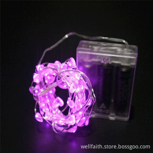 Battery operated LED heart shaped copper wire, string lights for Christmas decoration